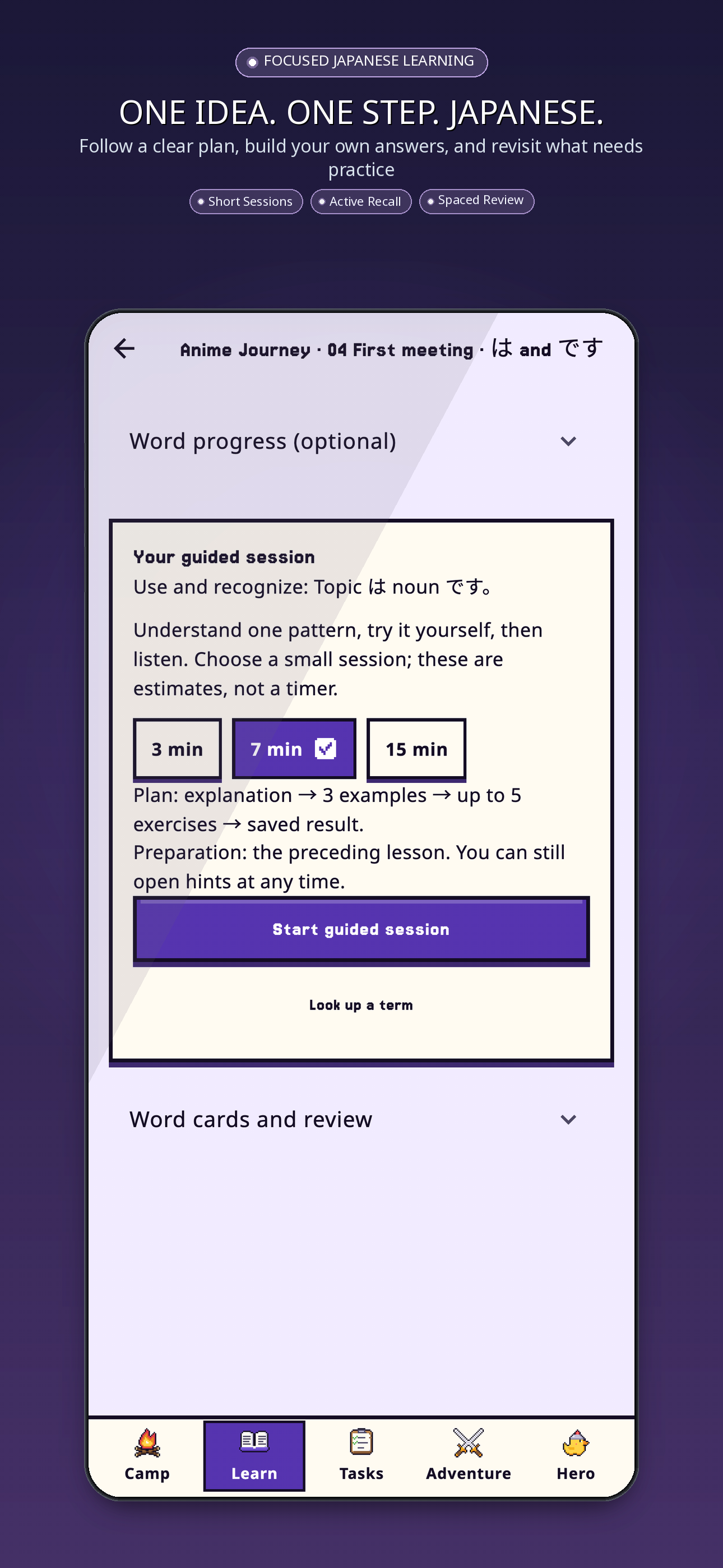 LinguaDuck 2.1 — One idea. One step. Japanese.