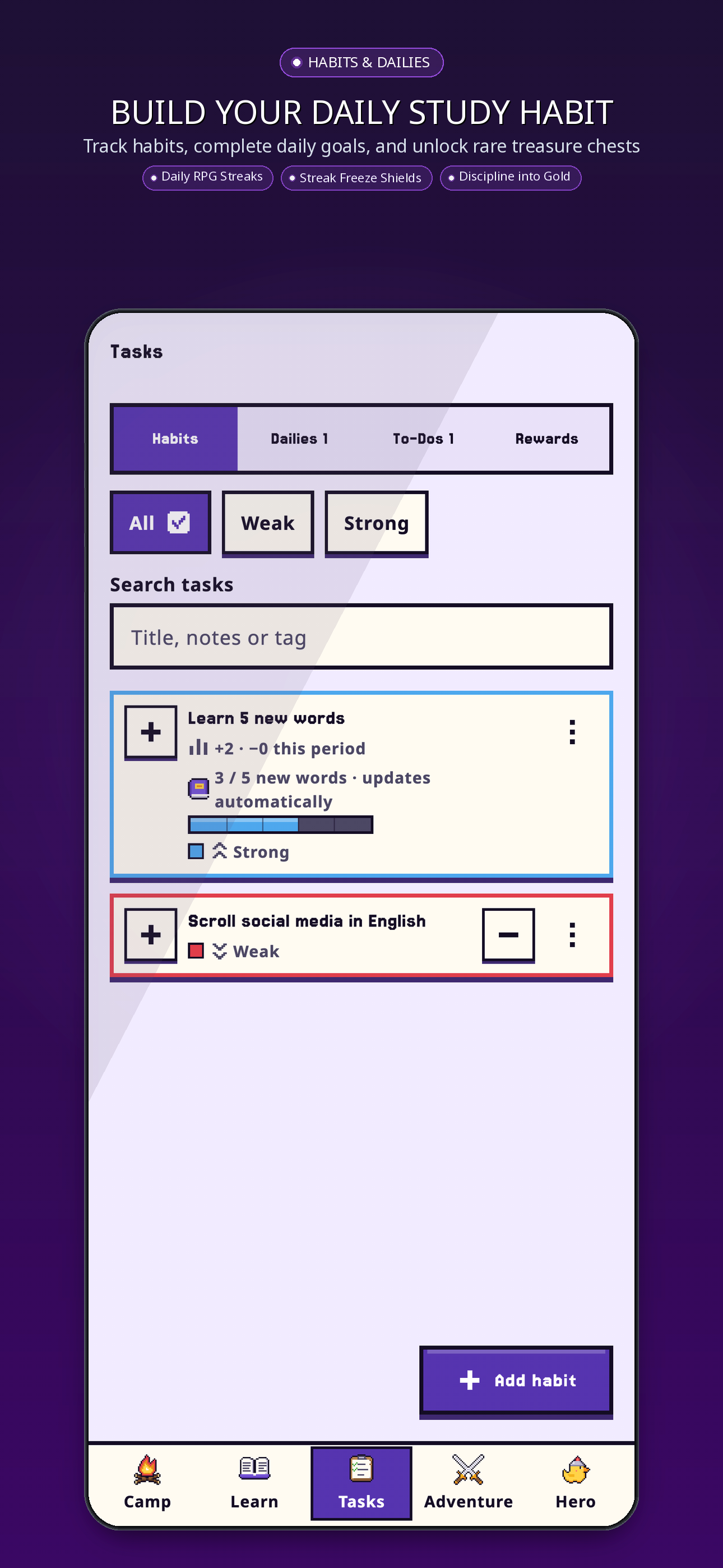 LinguaDuck 2.1 — Build your daily study habit