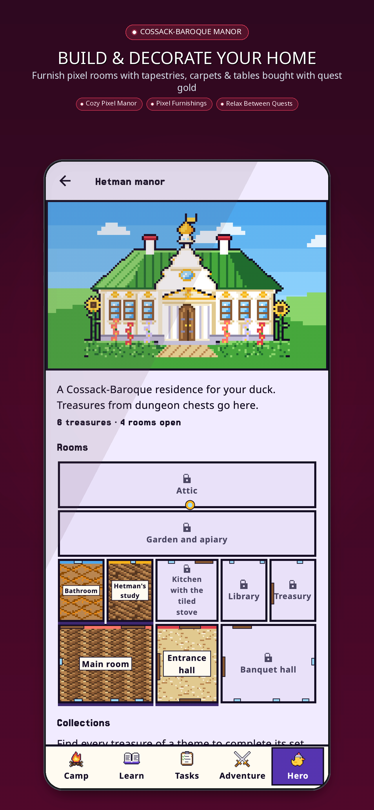 LinguaDuck 2.1 — Build & decorate your home