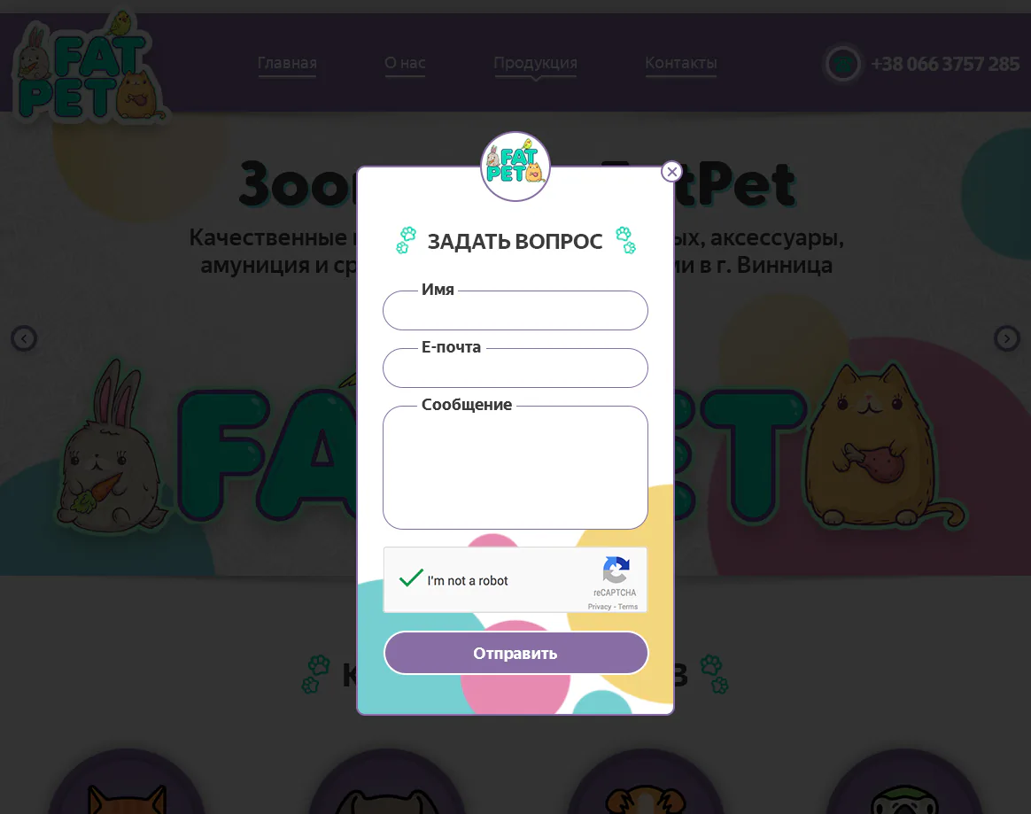 The question form, opened from any page