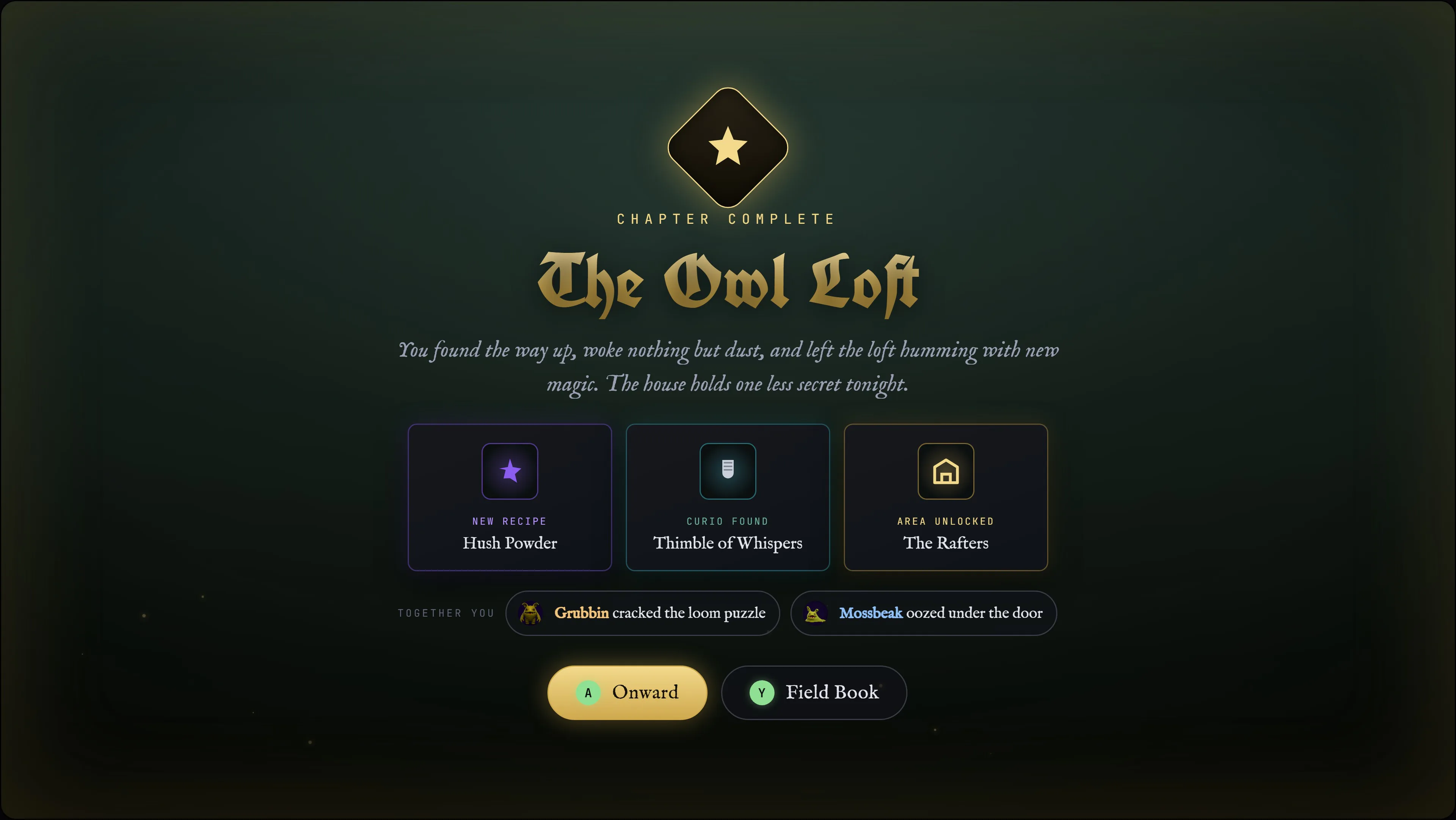 Mind the Cat UI design: Chapter complete