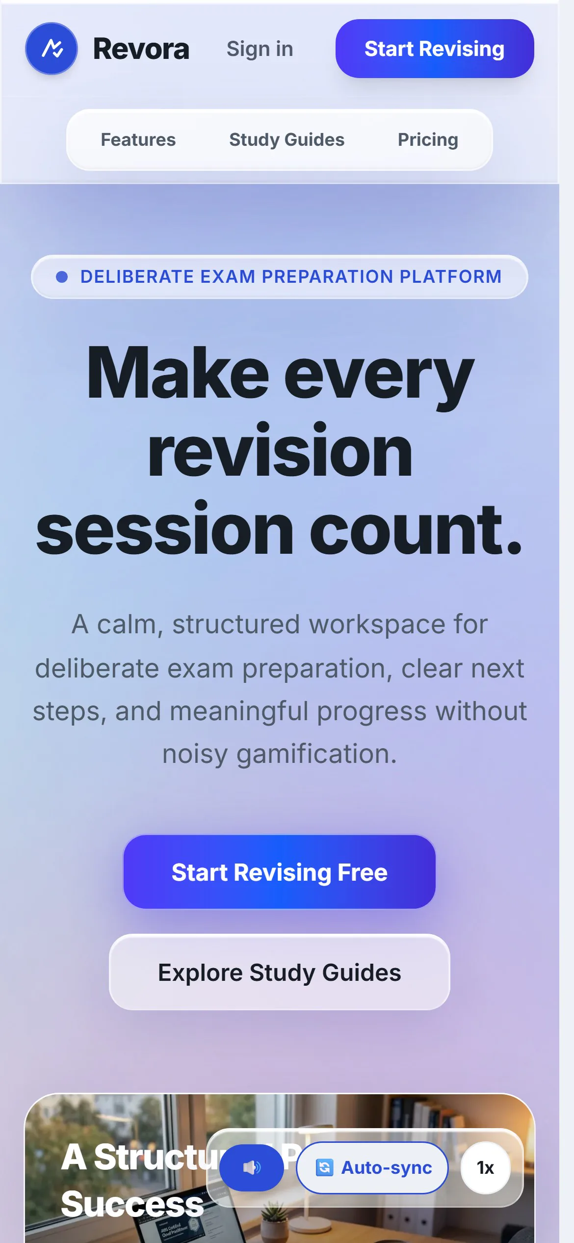 Revora: The home page on a phone