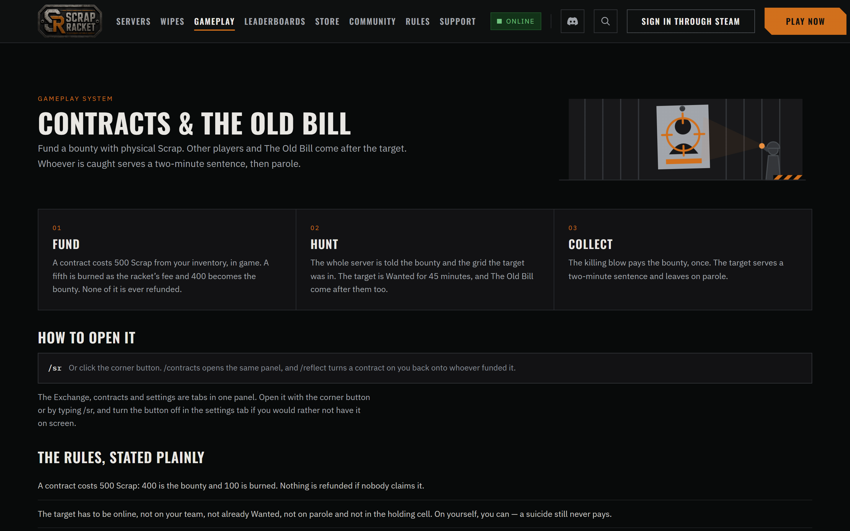 Contracts & the Old Bill — player-funded bounties