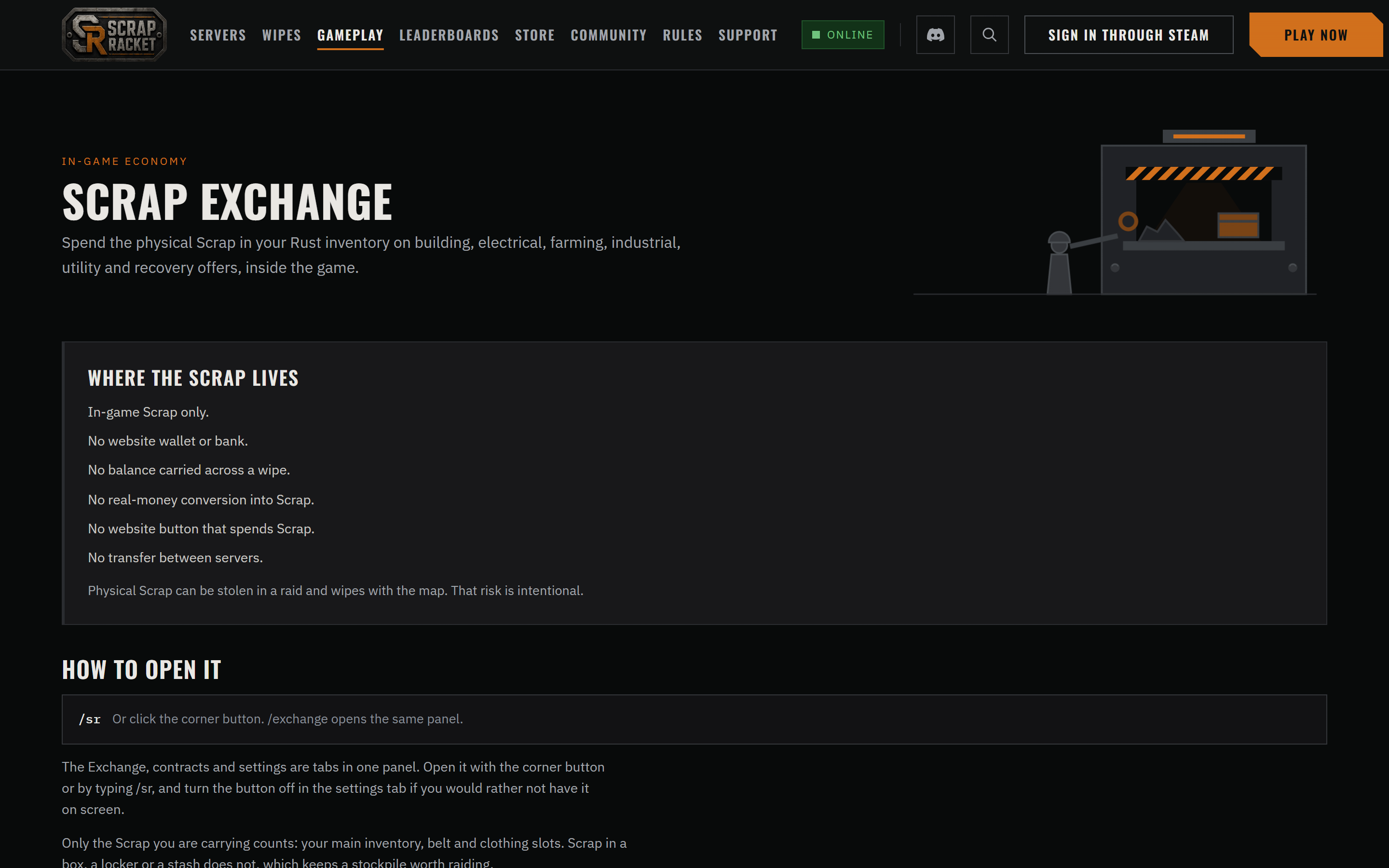 The Scrap Exchange — spending the Scrap you carry, in game