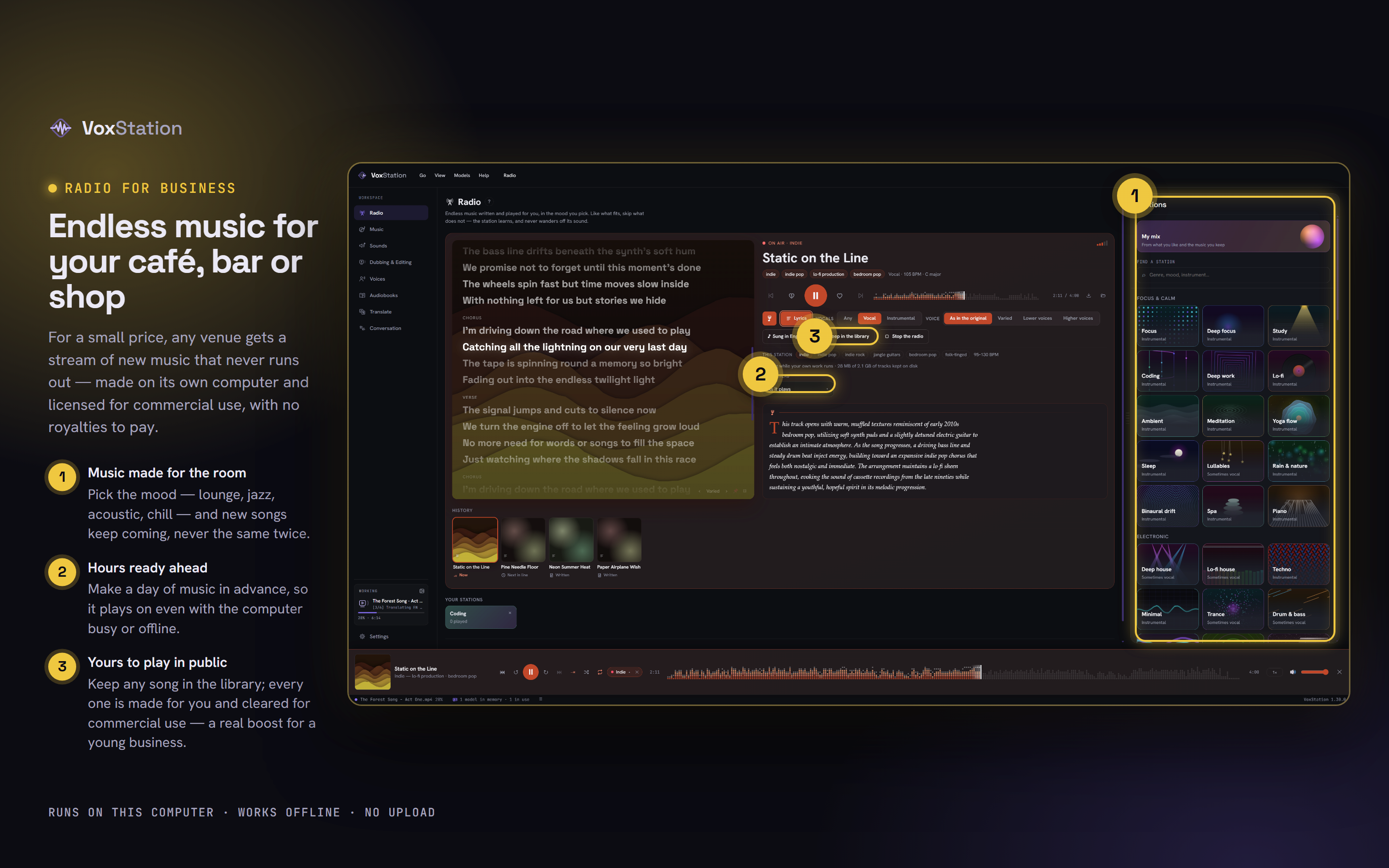 VoxStation: Endless music for your café, bar or shop
