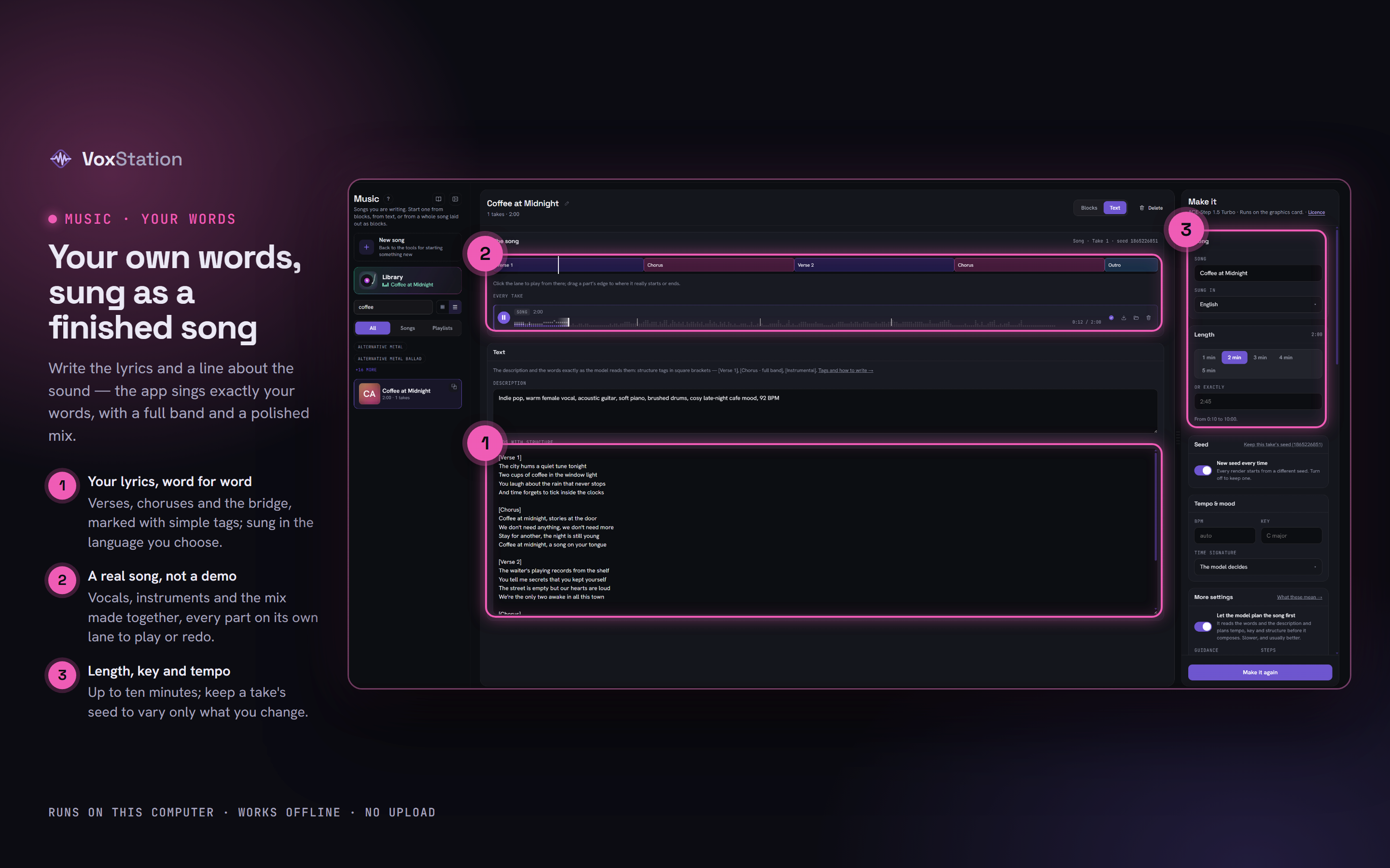 VoxStation: Your own words, sung as a finished song