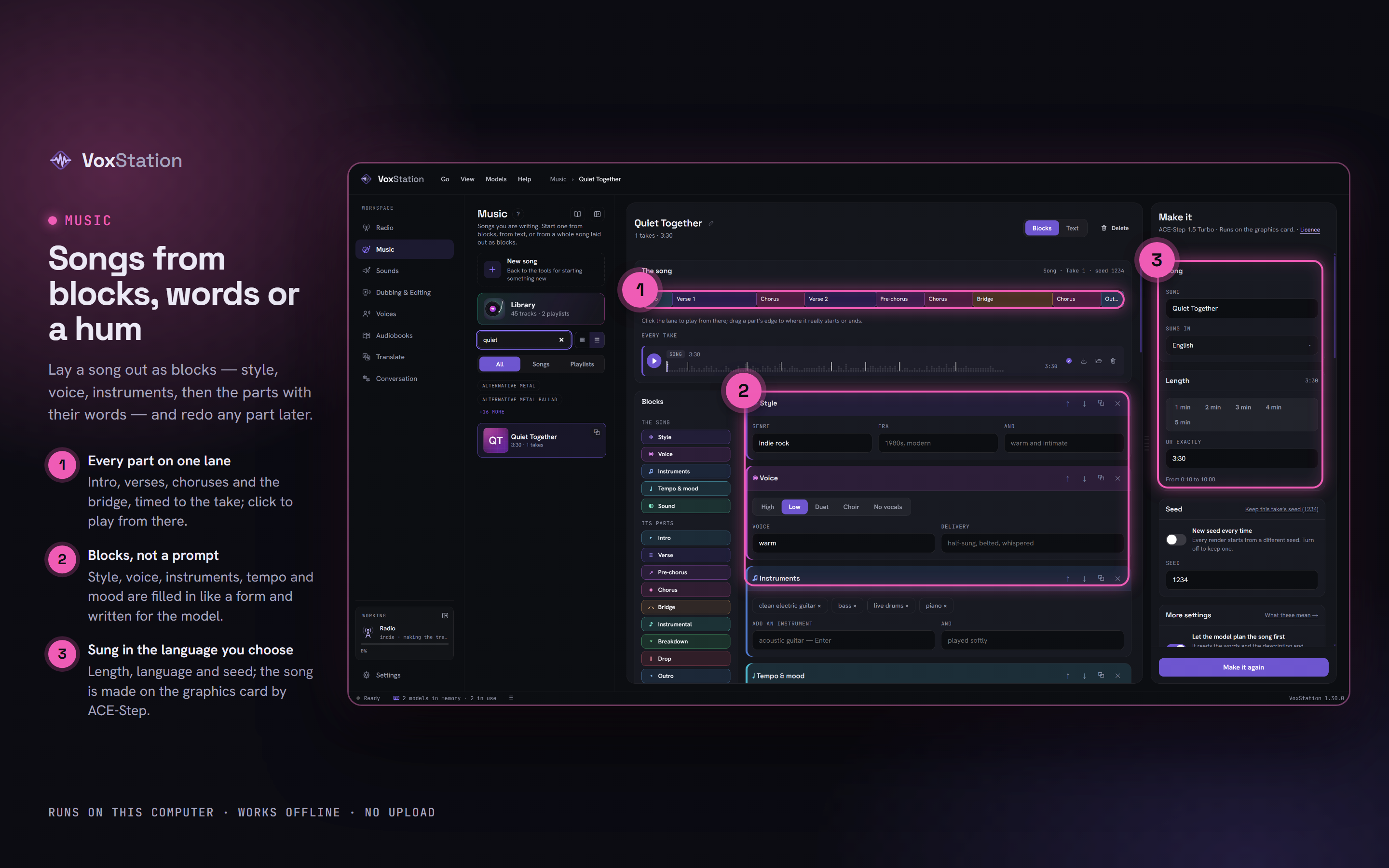 VoxStation: Songs from blocks, words or a hum