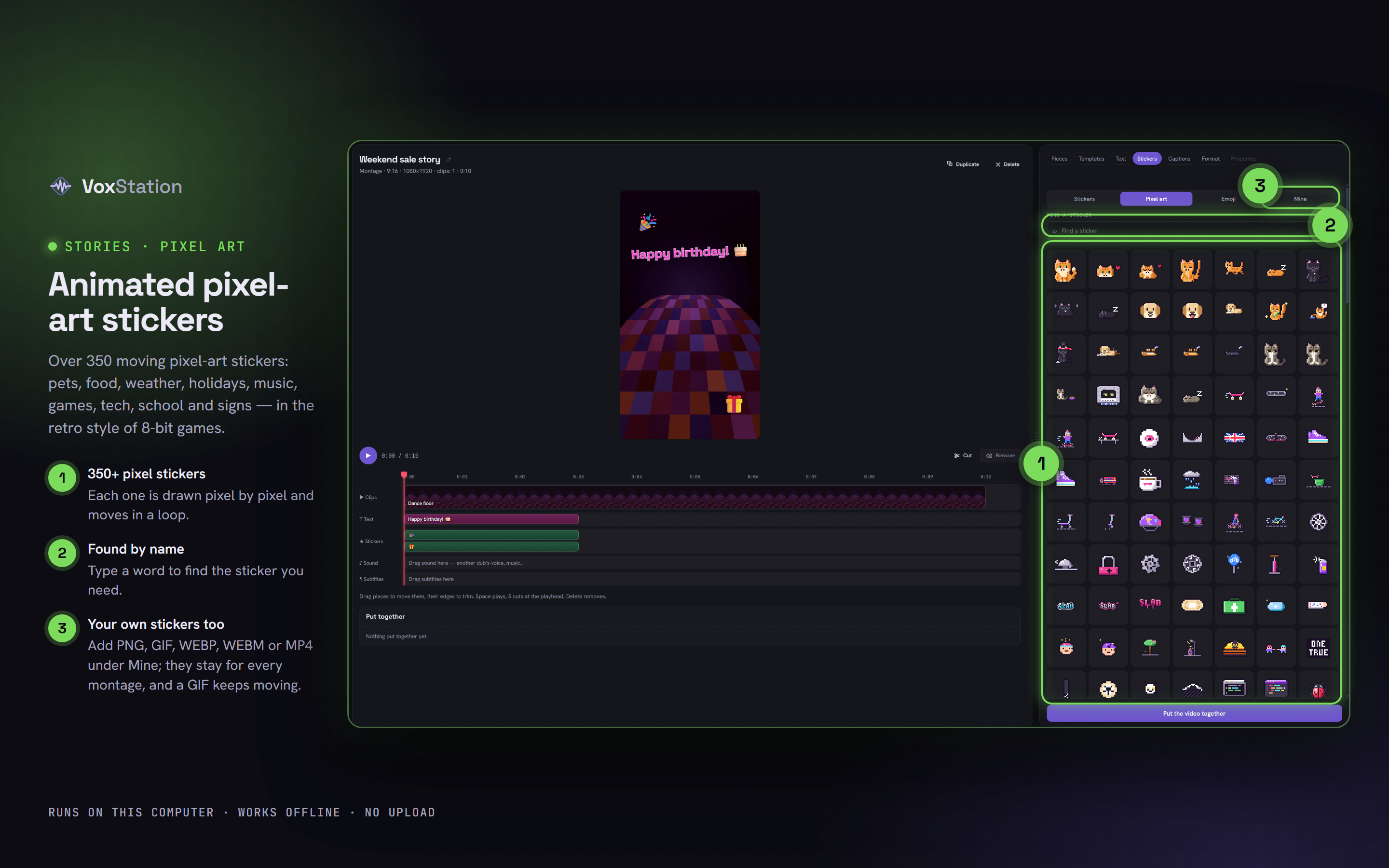 VoxStation: Animated pixel-art stickers