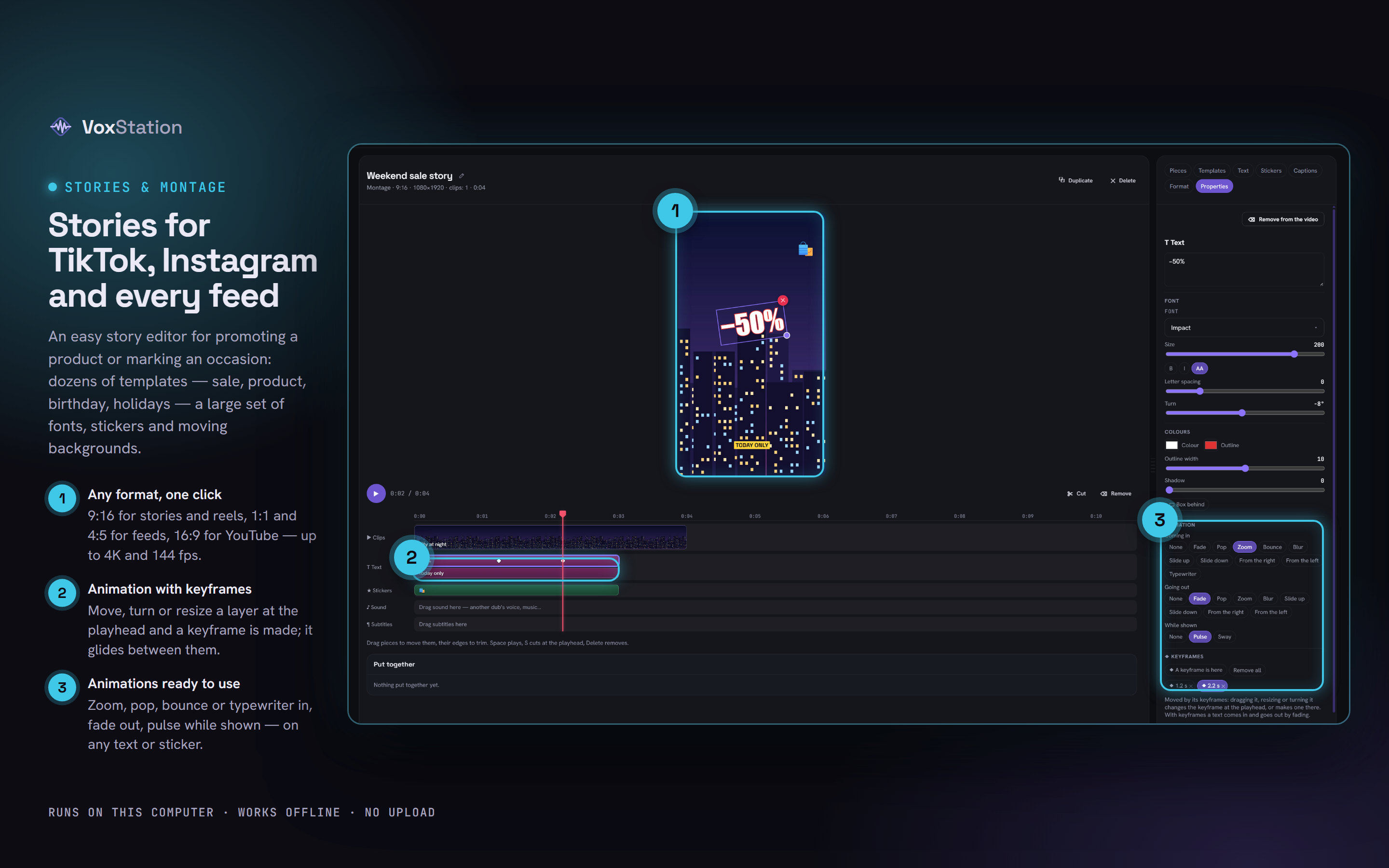VoxStation: Stories for TikTok, Instagram and every feed