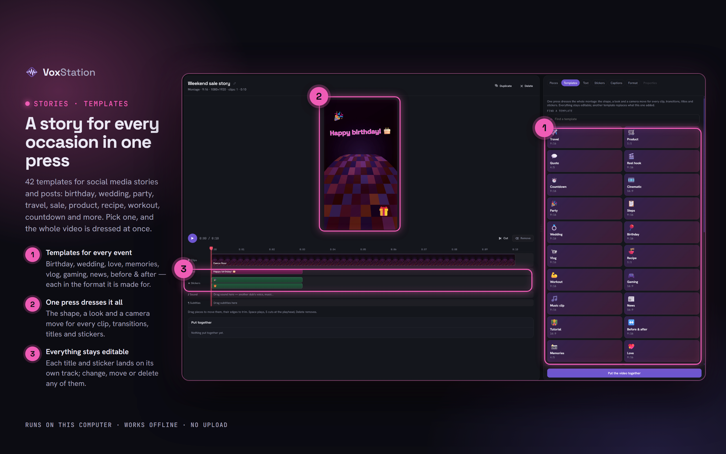 VoxStation: A story for every occasion in one press